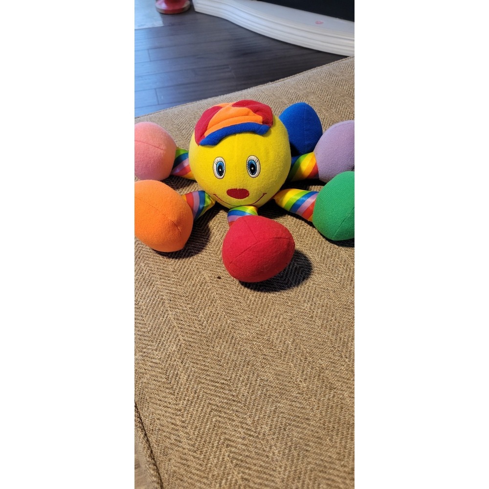 Rare Vintage Jolly Toys Rainbow Chime Plush Octopus 1995 Baby Einstein Toy Chest